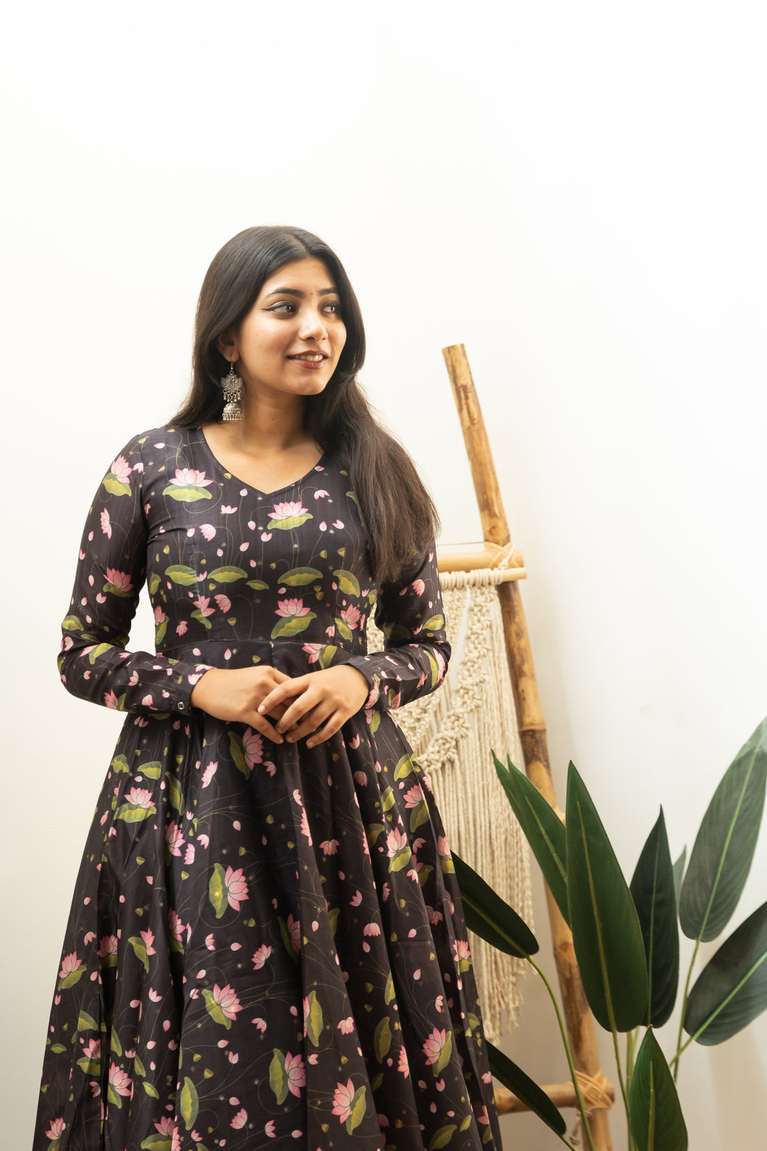 IM-Mrunali Black Lotus Tussar Silk Anarkali