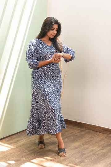 IM-Richa Indigo Shibori Midi Dress