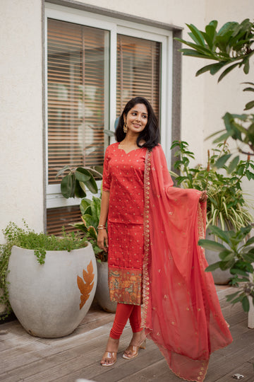 IM-Sneha Red (Only Kurta) (M, L, XL Available)