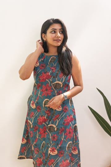 Anusha Blue Floral Kurta Set