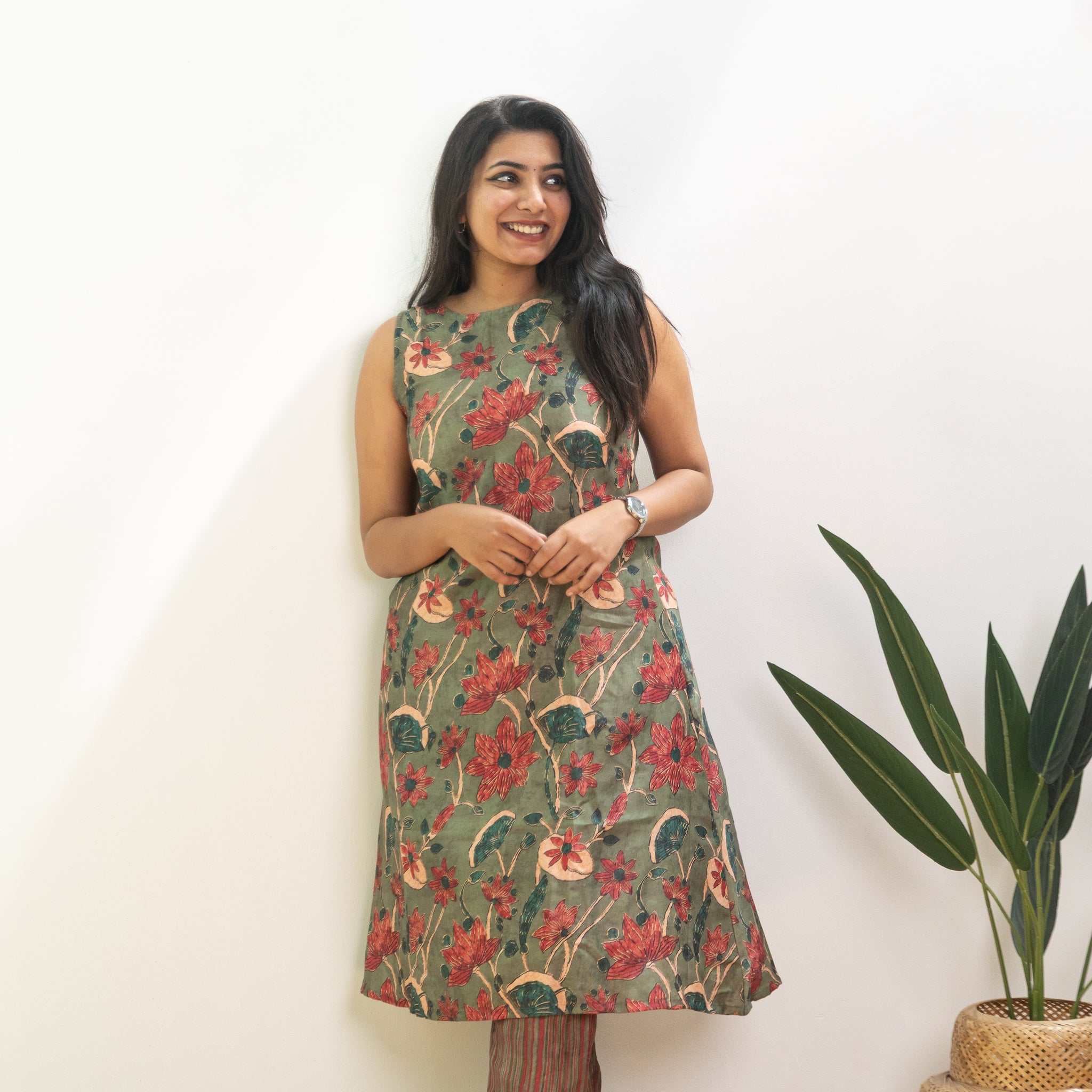 Anusha Green Floral Kurta Set