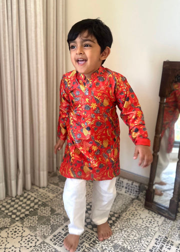 IM-Krish Red Kalamkari - Anicha