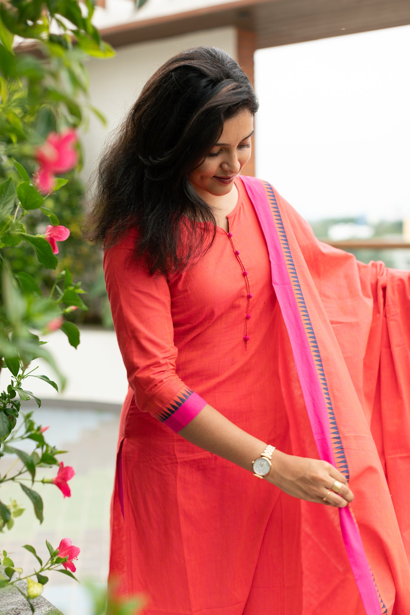 Ravali Coral Kurta