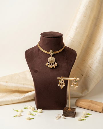 IM-Floral Pendant Choker Set