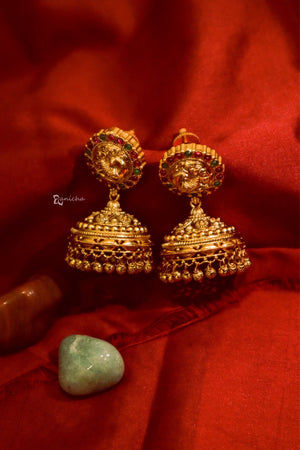 Temple peacock jhumkas