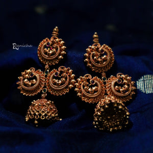 Traditional peacock jhumka earrings