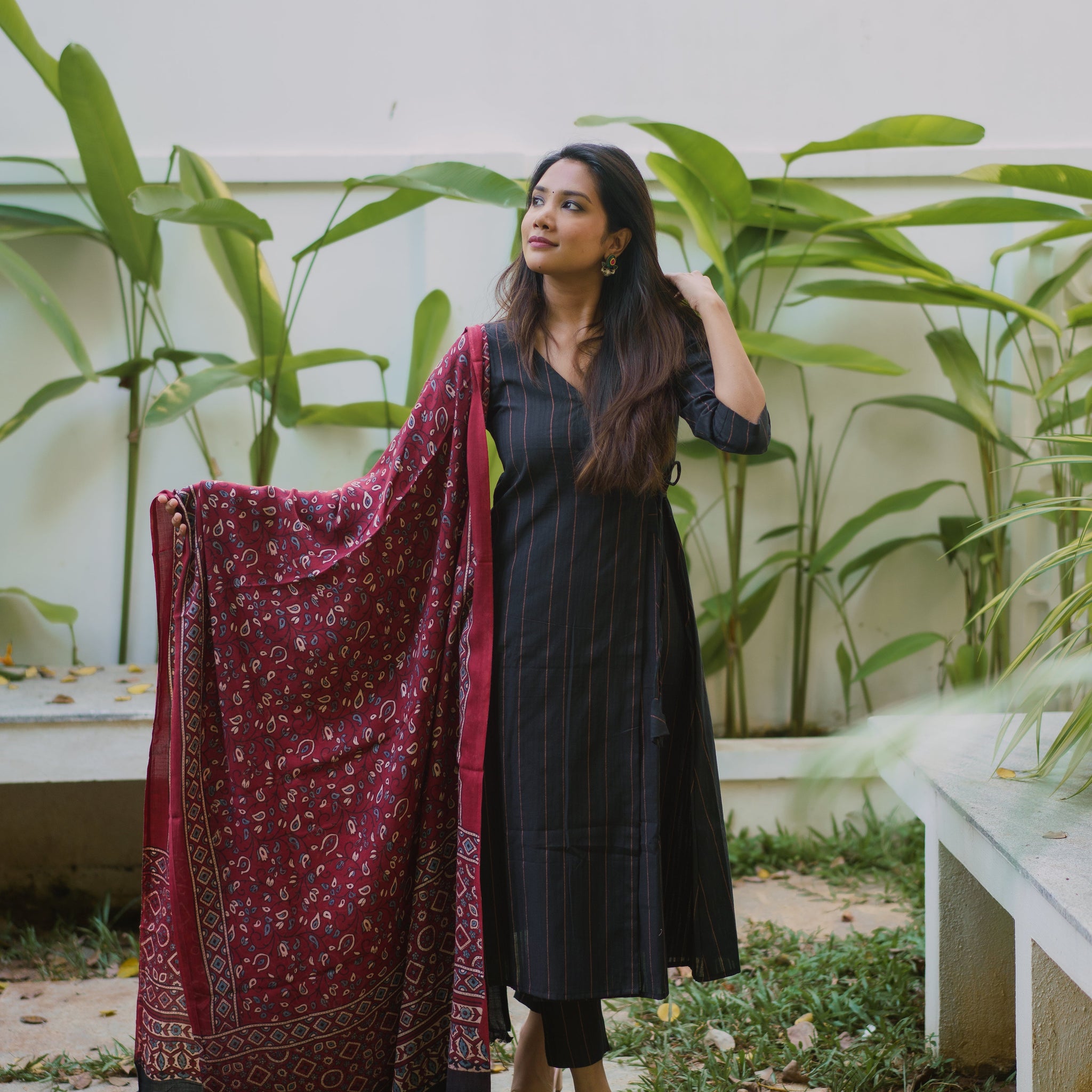 IM-Swapna Black (3/4 Sleeves) (L & XL Available)