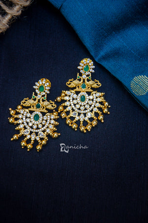 Gold bead stone chandbalis