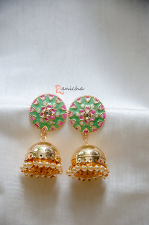 Enamel jhumkas - Round (Colours available)