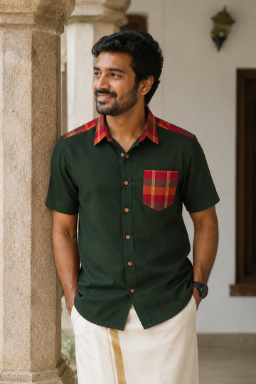 Agam Men’s Shirt - Bottle Green