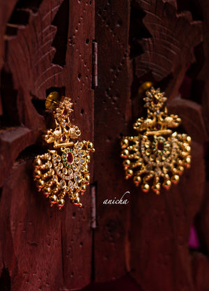 Gold bead stone chandbalis