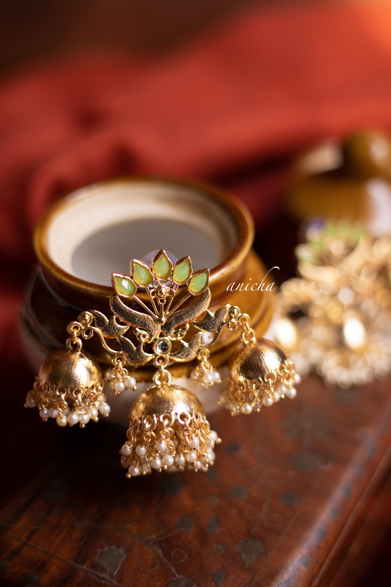 Petal jhumka earrings