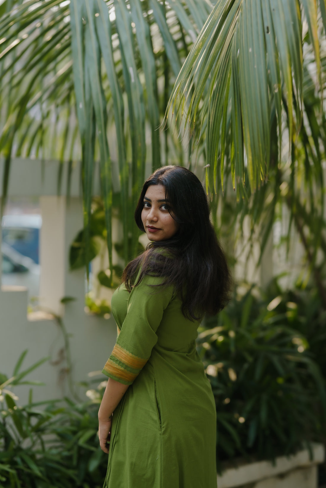 Sahana Green Mangalagiri Kurta Set