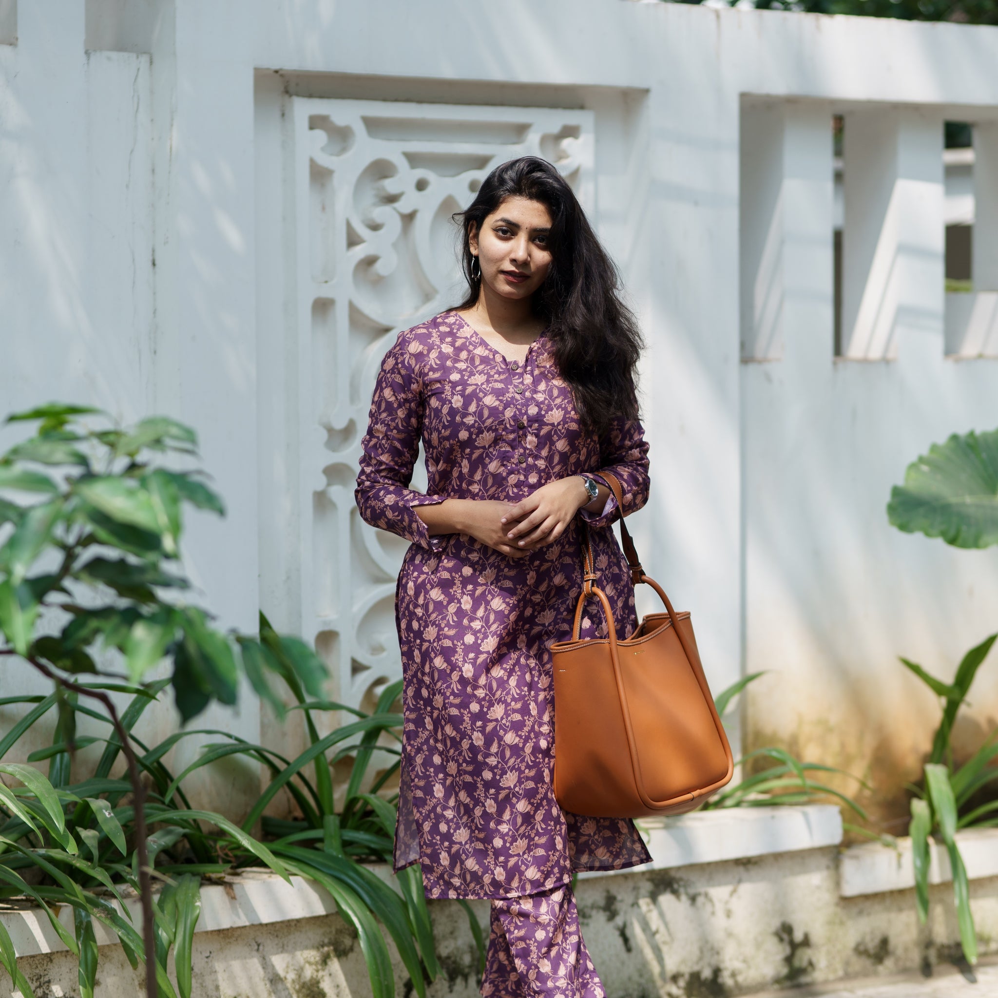 Nikita Purple Floral Kurta Set