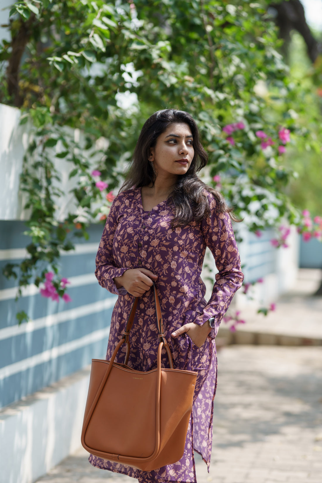 Nikita Purple Floral Kurta Set