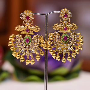 Gold bead stone chandbalis