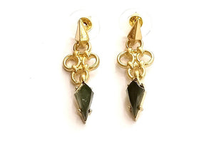 Small gold arrow drop earrings