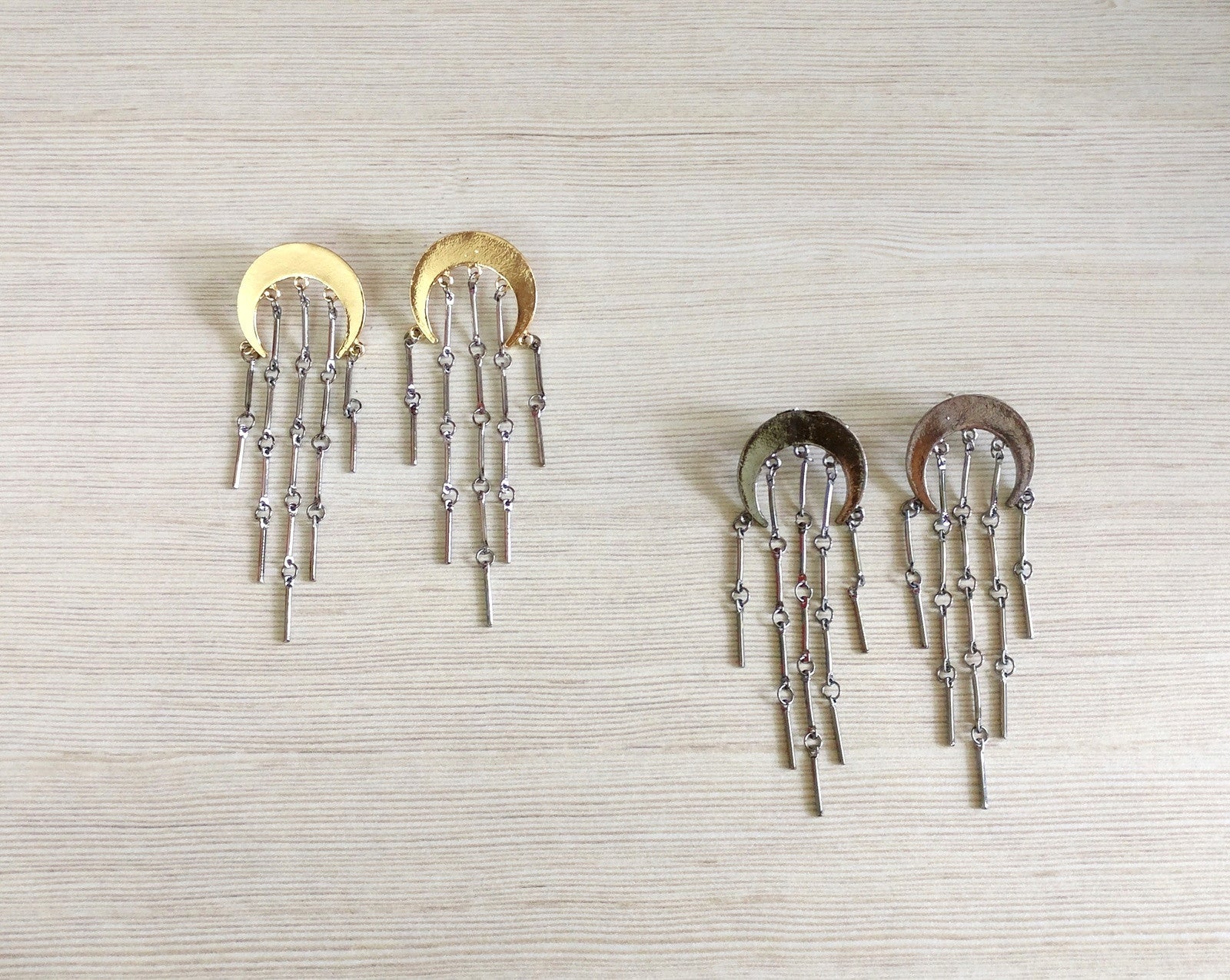 Metal tassel earrings