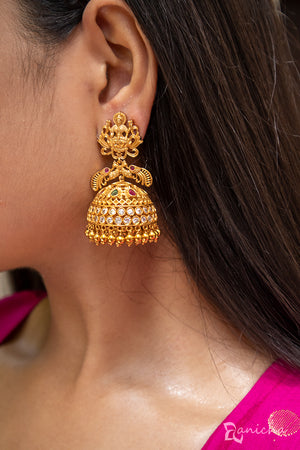 Matte stone temple jhumkas