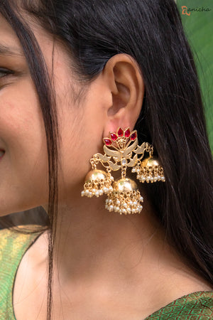 Petal jhumka earrings