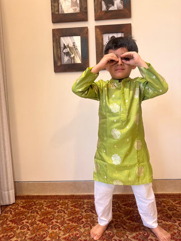 IM-Krish Olive Green Silk
