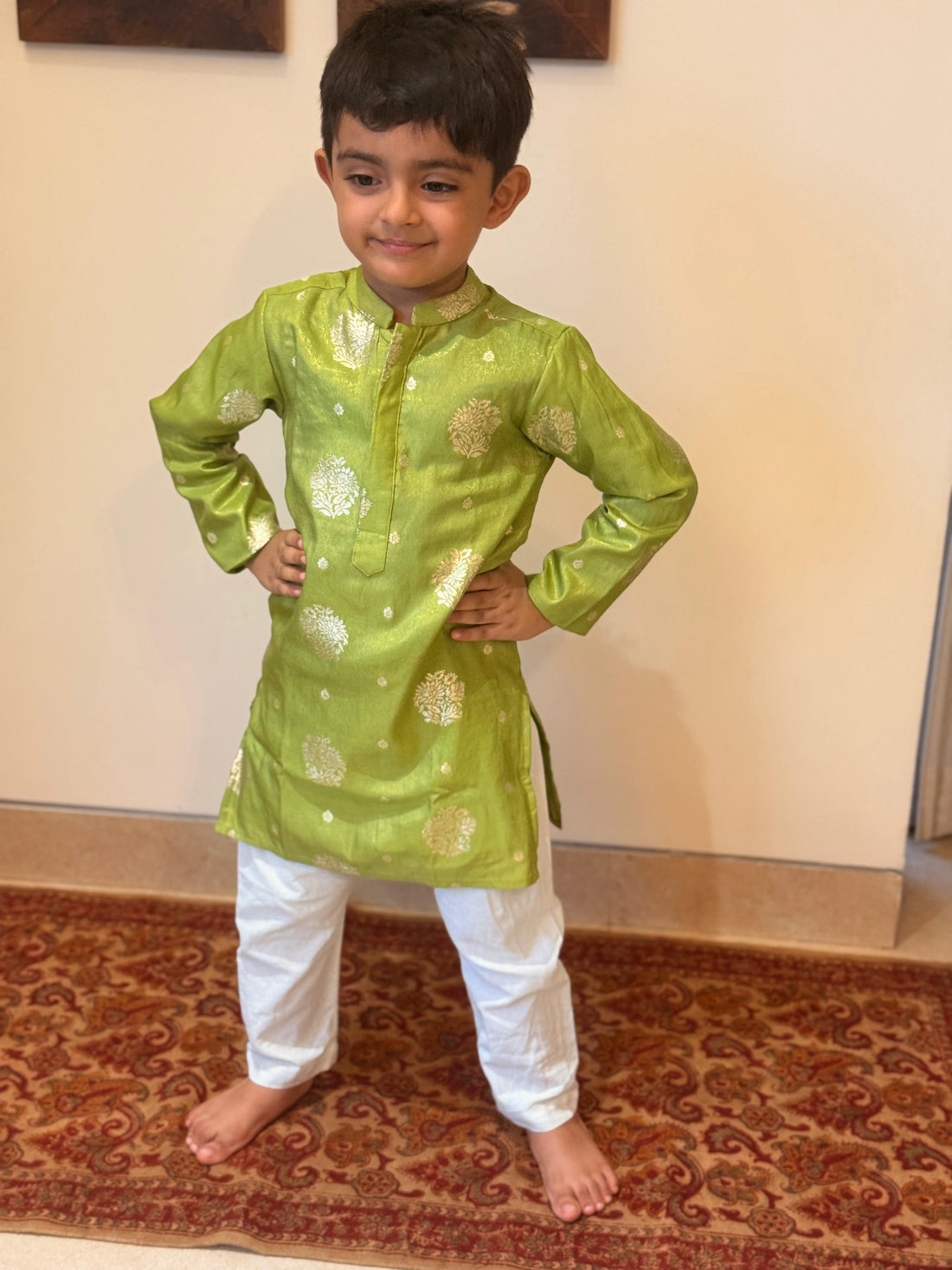 IM-Krish Olive Green Silk