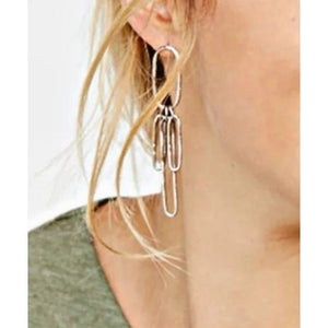 Tibetan silver bar drop earrings