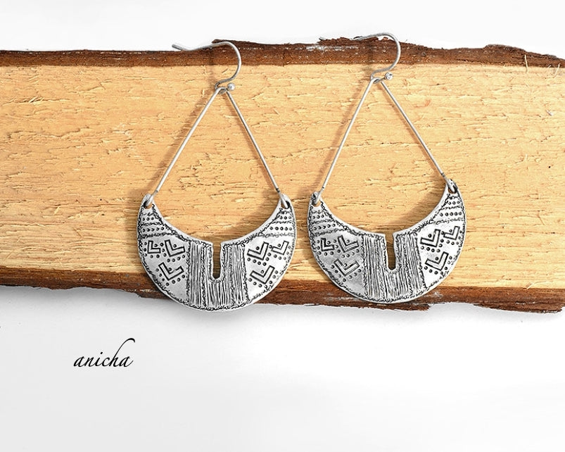 Tibetan silver chandelier earrings