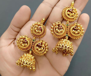 Traditional peacock jhumka earrings