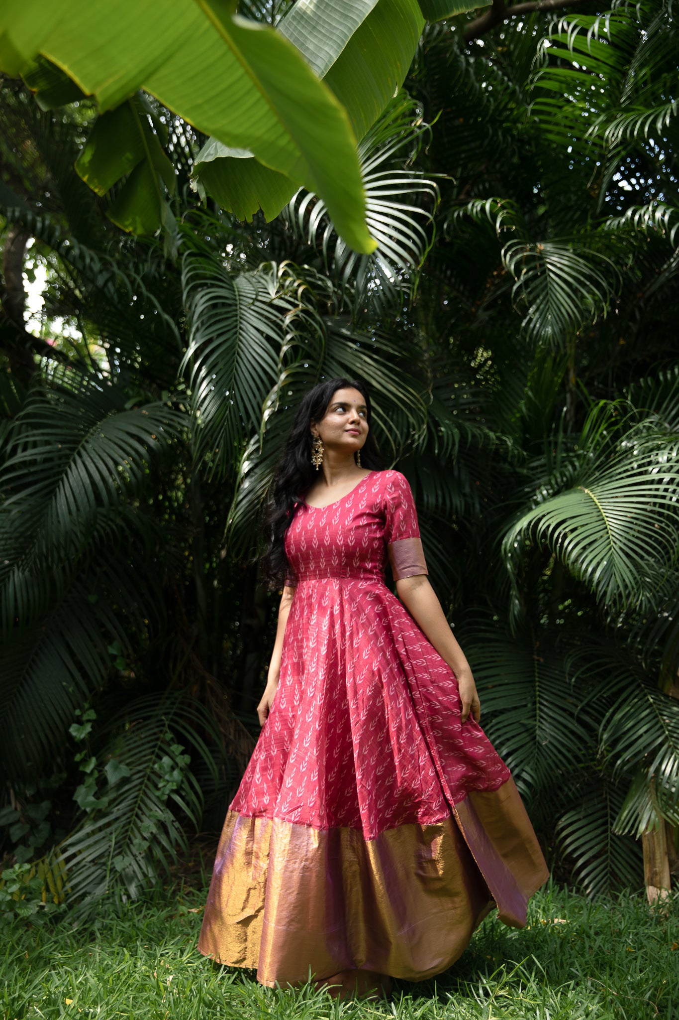 A dress I stitched from Amma s old saree! An outfit from scratch kind of  situation here😅 #sareedress #keraladress #kasavusaree | Instagram